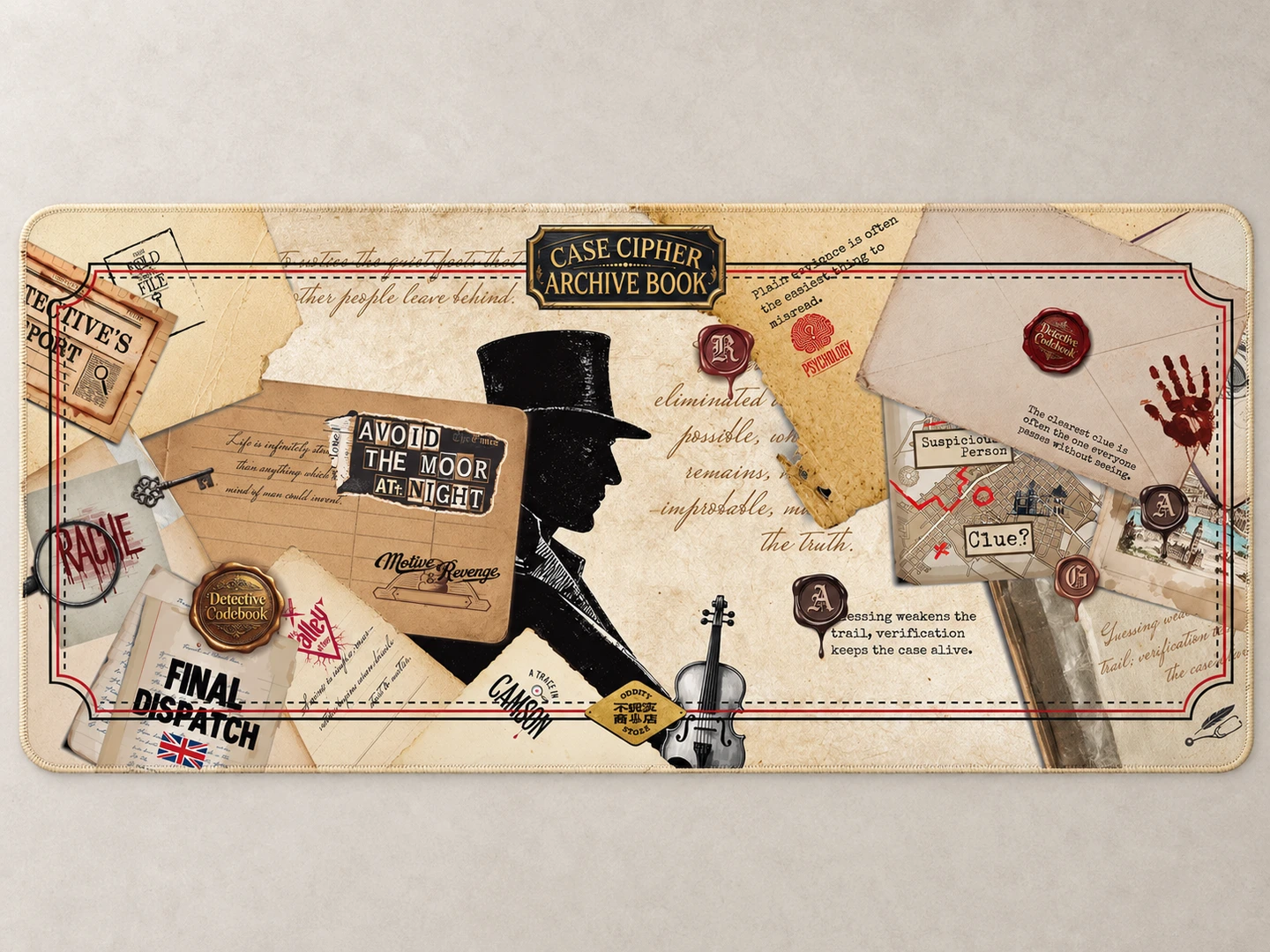 221B Codebook Desk Mat — Full pattern