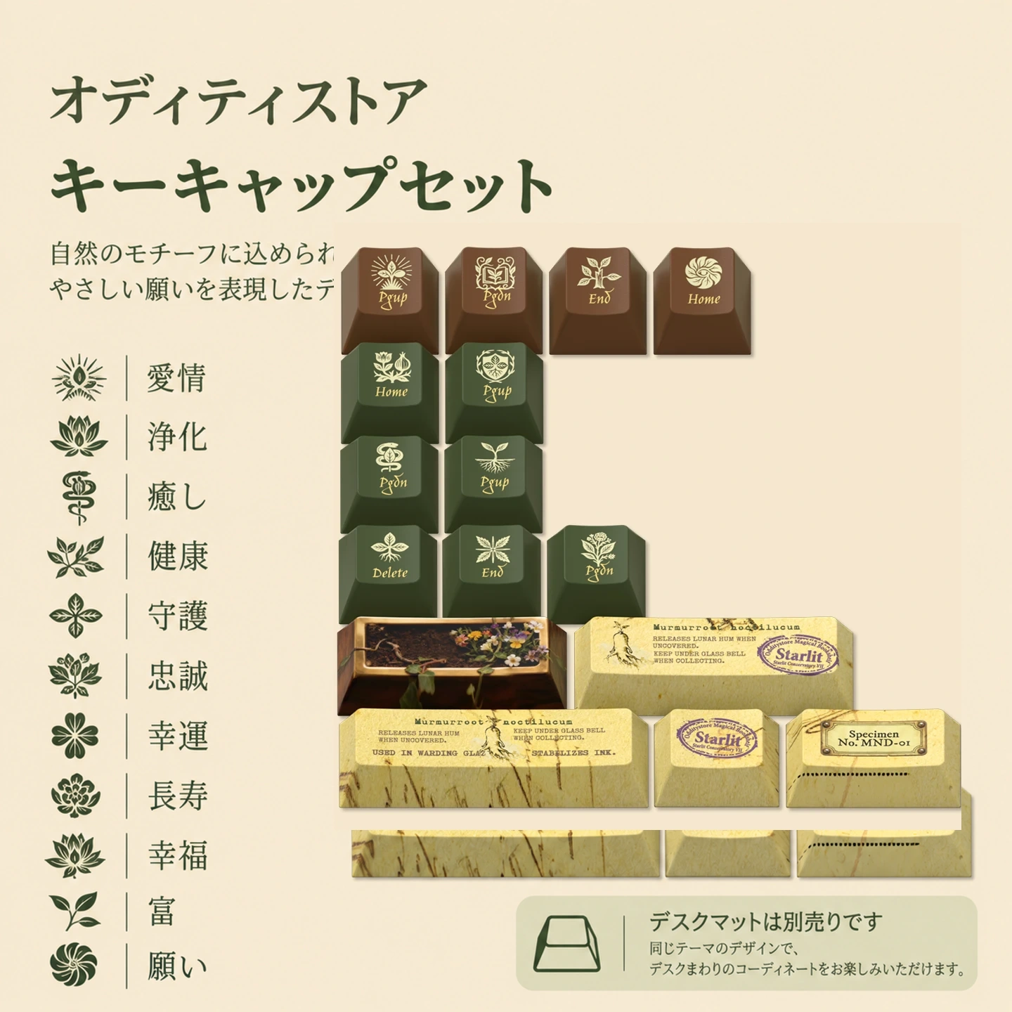 植物温室ノート キーキャップセット 製品詳細 5
